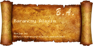 Barancsy Alexia névjegykártya